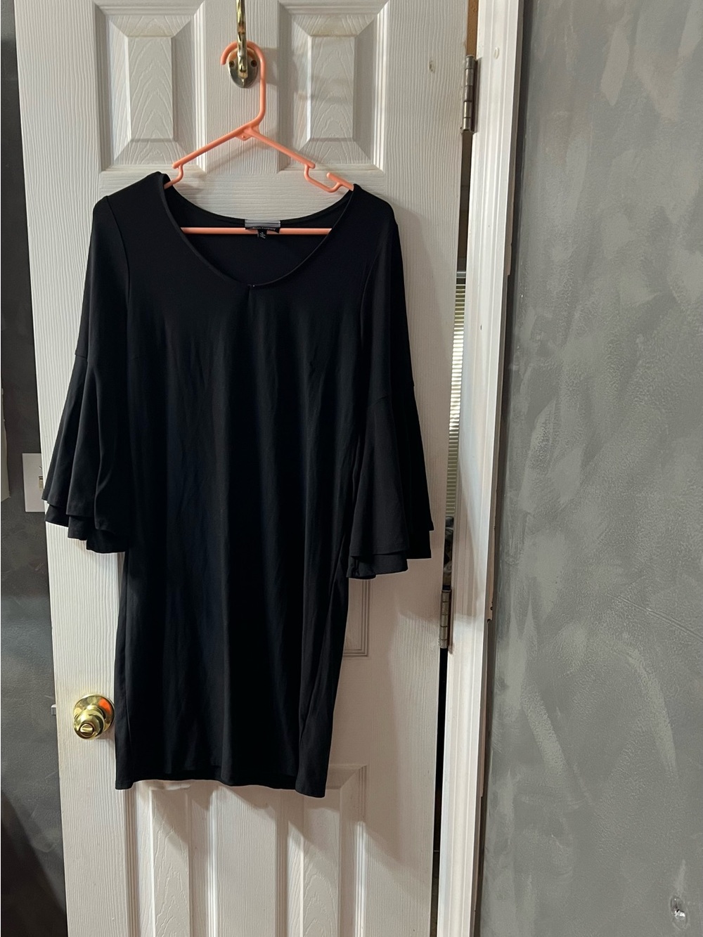 Allison Brittney Boho Black Multi-Tiered Bell Sleeve Dress – Women’s Small